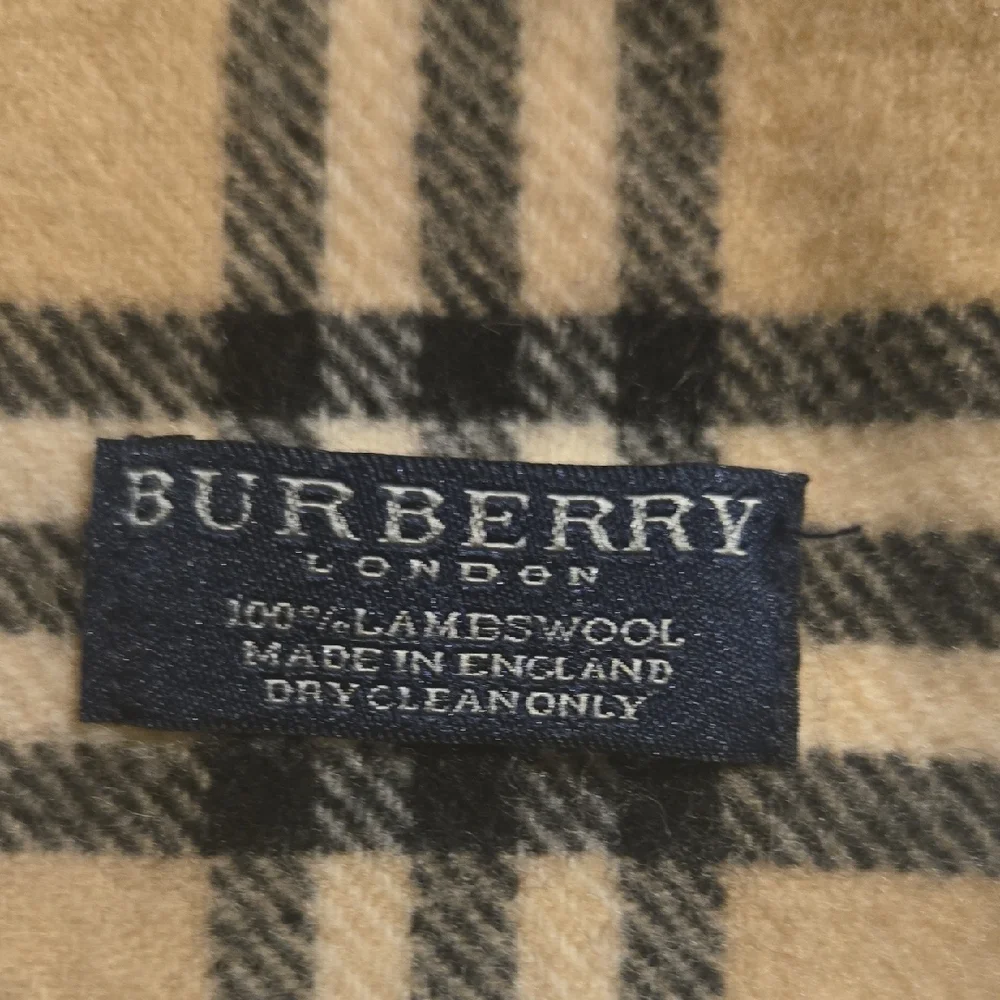 Burberry Beige and Black Wool Scarf